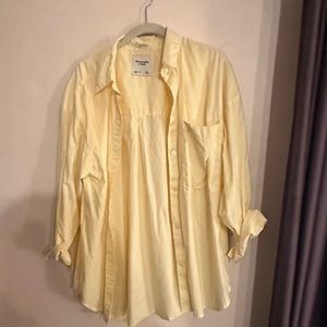 Abercrombie & Fitch Oversized Button Up Shirt in Yellow